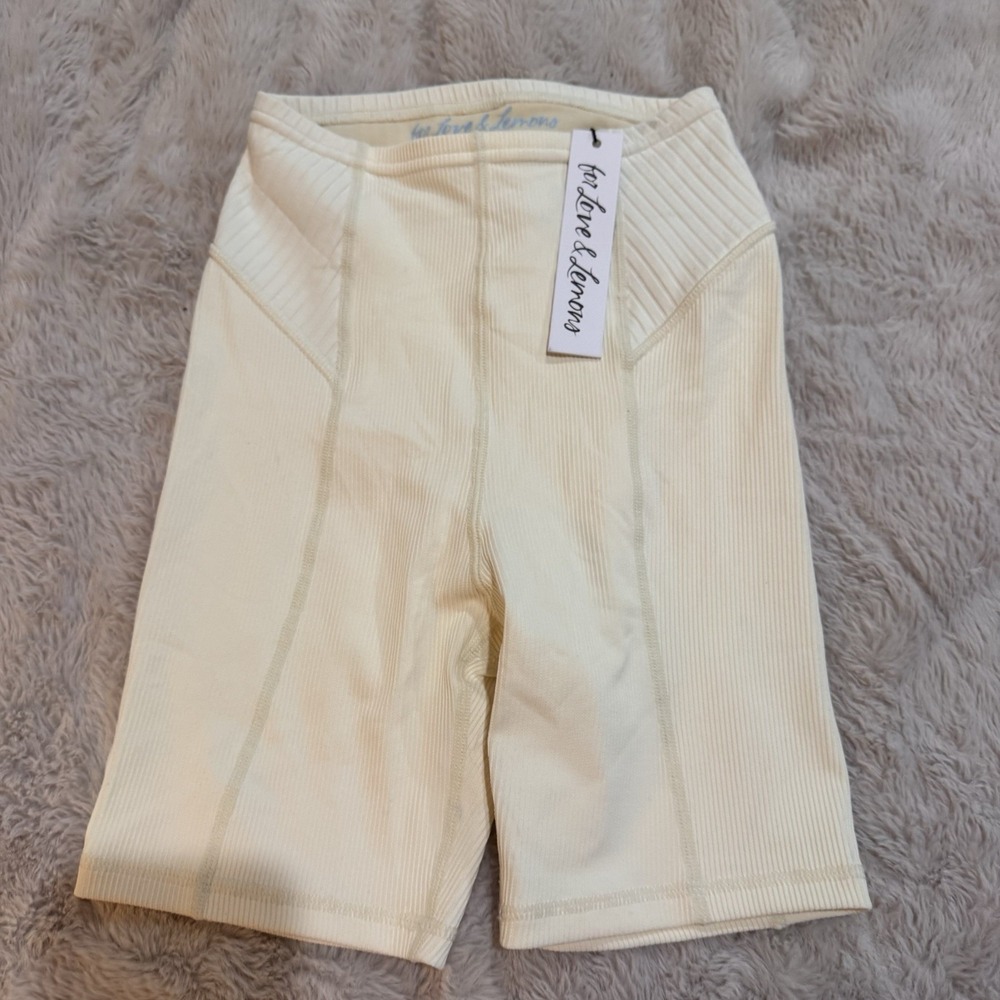 For Love and Lemons Biker Short creme Dani XXS NEW white
